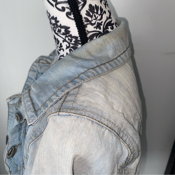 Highway Jeans Size Small Light Blue Distressed Cropped Jean Jacket - Picture 8 of 13